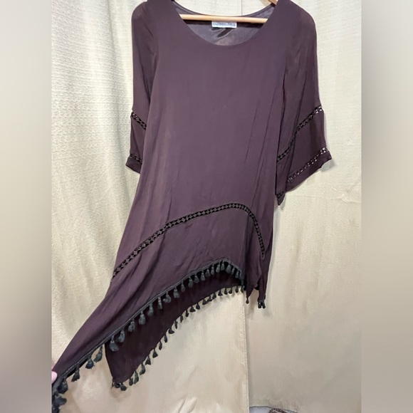 Paisley Vine Brown Tassle top Large - Picture 4 of 7